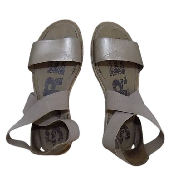 Sorel Sandal Women 6 Gold Ella III Metallic Leather Summer Outdoor NL3202-204 - Picture 8 of 9